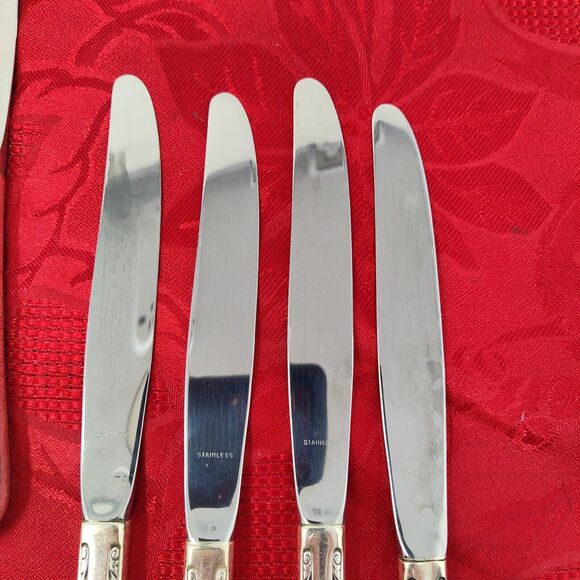 8 BK 1940'S Wm ROGERS "EXQUISITE" Butter Knives Silver Plated Beautiful - Picture 6 of 11